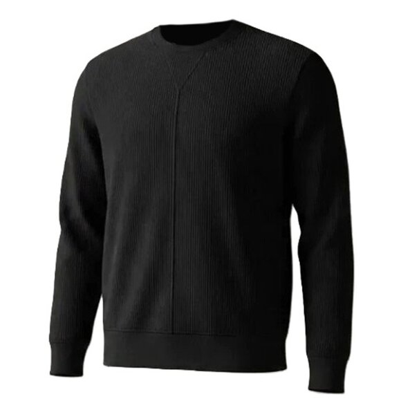 AG Adriano Goldschmied Mens Black Ribbed Sweatshirt Size Medium Luxury Knit NWOT